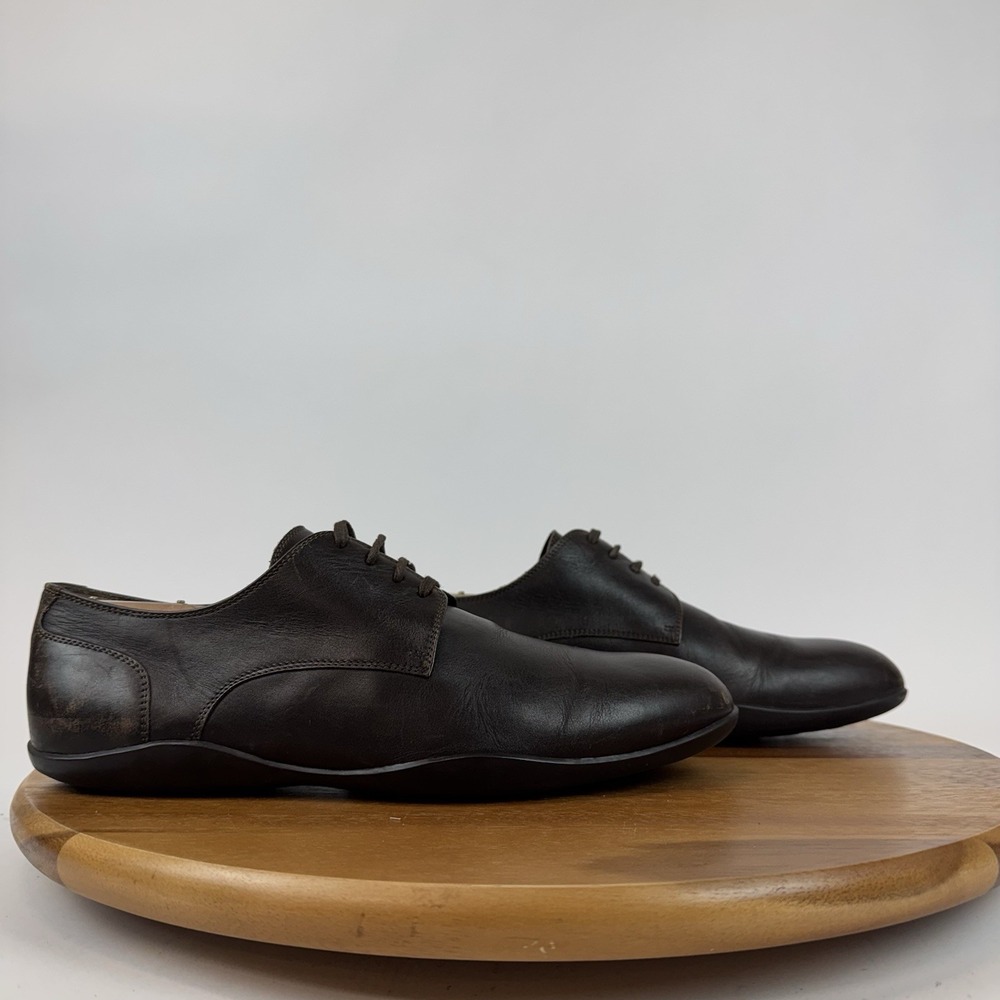 Mens‎ Harrys of London Mocha Brown Leather Casual Comfort Sneakers Shoes Size 41